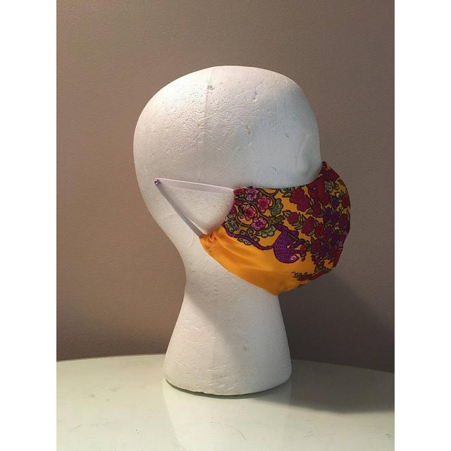 Textile Handmade Hermes Legende Moghole Silk Scarf Face Mask For Sale - Image 7 of 9