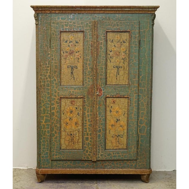 We are delighted to offer for sale this stunning original 1738 dated Antique German Marriage wardrobe / Folded linen. The...