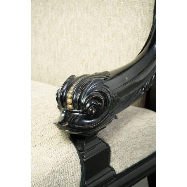 19th Century French Empire Style Sofa with Cream-Colored Upholstery For Sale - Image 11 of 14