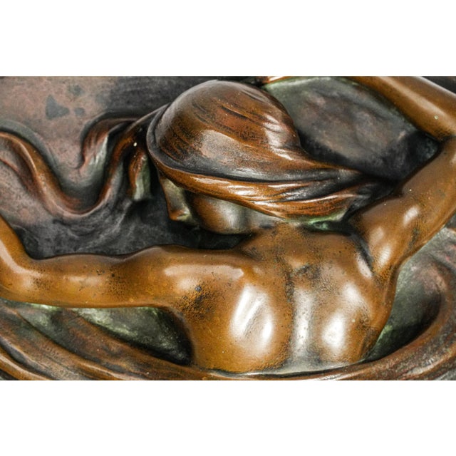 High Relief Female Figure Sculpture Antique Art Nouveau Bronze Paperweight A. Förster & Co. Wien Austria Desk For Sale - Image 4 of 16
