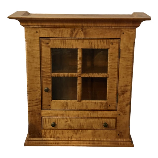 Jl Treharn Tiger Maple Hanging Cabinet For Sale