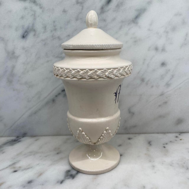 19th Century Antique Italian Apothecary Jar Venetian Porcelain Urn Large "Mirto" For Sale - Image 5 of 11