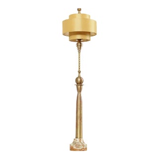 Late 20th Century Chelsea House Modern Style Brass & Onyx Table Lamp For Sale