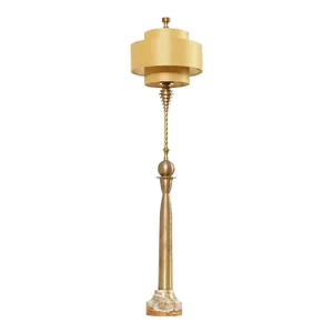 Late 20th Century Chelsea House Modern Style Brass & Onyx Table Lamp