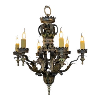 1920s Italian Six Light Chandelier For Sale