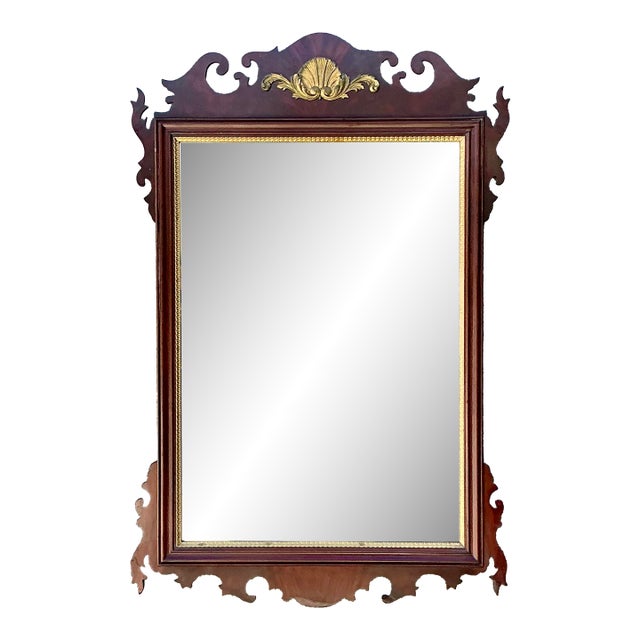 Vintage Councill Chippendale Clam Shell Mirror For Sale