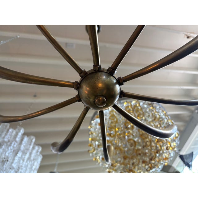 Italian Modern Brass Chandelier For Sale - Image 10 of 10