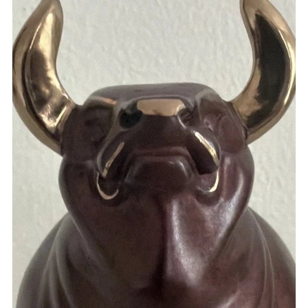 Very rare signed, limited edition Icarus bull sculpture created by artist Alexsander Danel in 1993. This unique piece of...