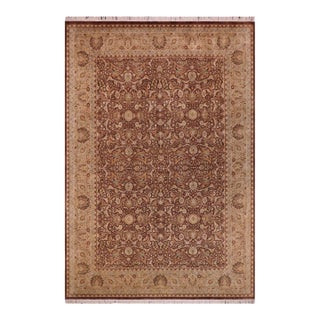 Art Nouveau 1990's Pak-Persian Brown/Tan Wool Rug - 9'1'' X 12'2'' For Sale