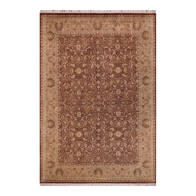 Art Nouveau 1990's Pak-Persian Brown/Tan Wool Rug - 9'1'' X 12'2'' For Sale