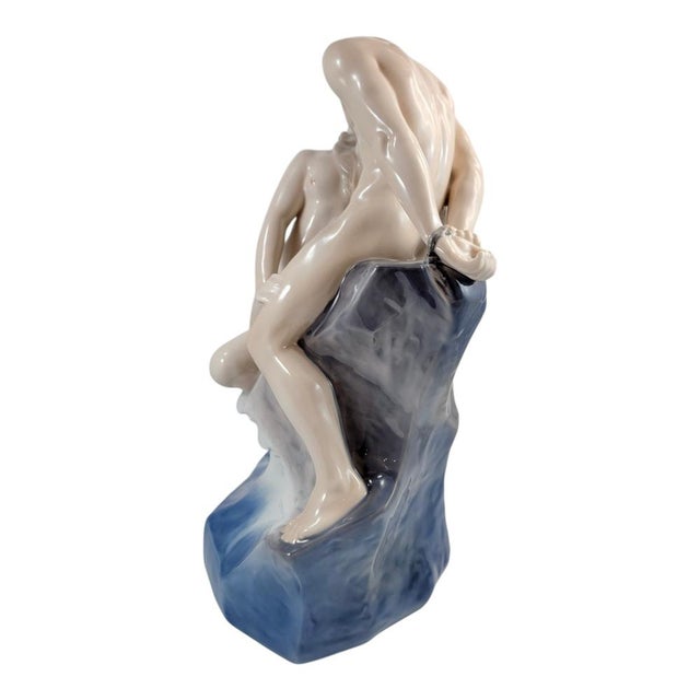 Mid-Century Modern Nude Porcelain Wave and Rock Sculpture by Theodor Lundberg for Royal Copenhagen, Denmark, 1968 For Sale - Image 3 of 14