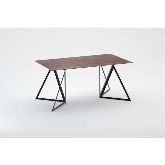 Black Steel Stand Table 160 in Walnut by Sebastian Scherer For Sale - Image 8 of 16
