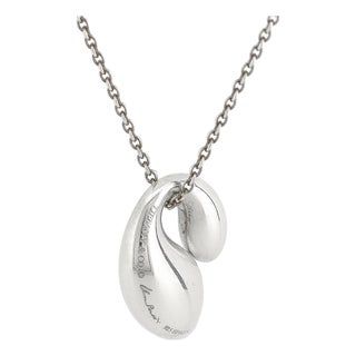 Vintage Elsa Peretti for Tiffany & Co. Sterling Silver Double Tear Drop Pendant For Sale