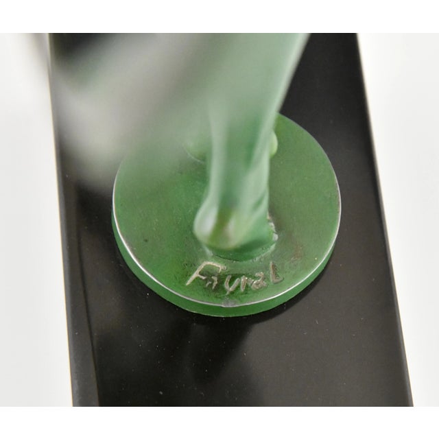 Art Deco Harmony Sculpture of Dancer with Hoop by Pierre Le Faguays for Max Le Verrier, 1930s For Sale - Image 9 of 12