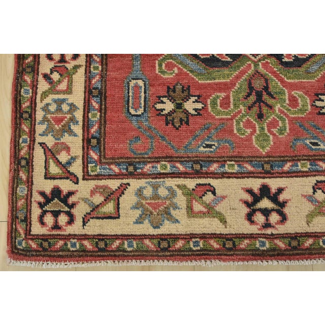 Kazak Runner 2’8” X 9’9” Red Wool Tribal Hand-Knotted Oriental Rug For Sale - Image 10 of 13