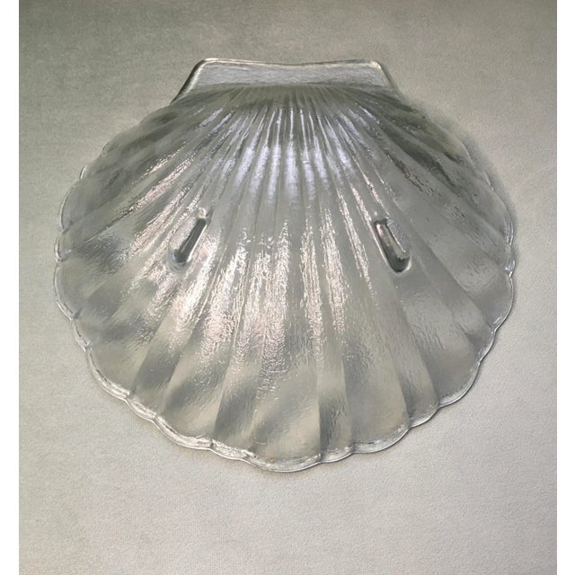 Boho Chic Vintage Pressed Glass Seashell Serving Dishes- a Pair For Sale - Image 3 of 13