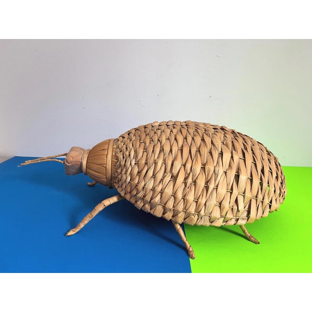 Giant 1970s Wicker Beetle For Sale - Image 9 of 18
