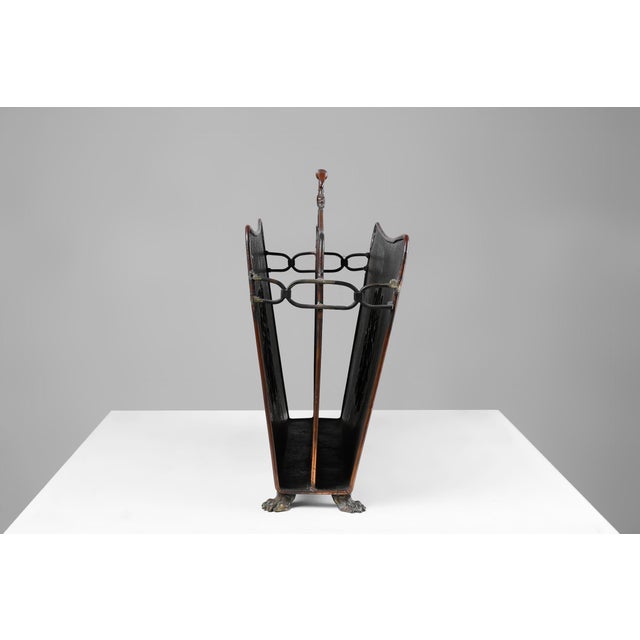 Mid-Century Magazine Rack in Hammered Copper, France, 1890s For Sale - Image 9 of 11