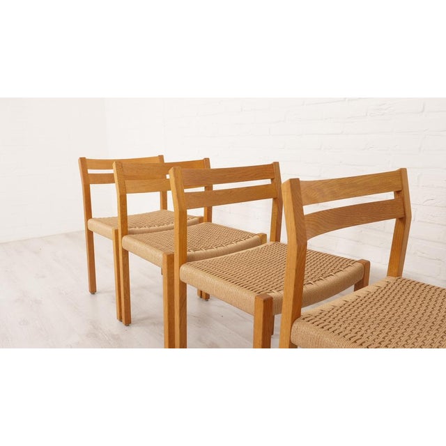 Wood Vintage Dining Chair in Oak by Jorgen Henrik Møller, Set of 4 For Sale - Image 7 of 17