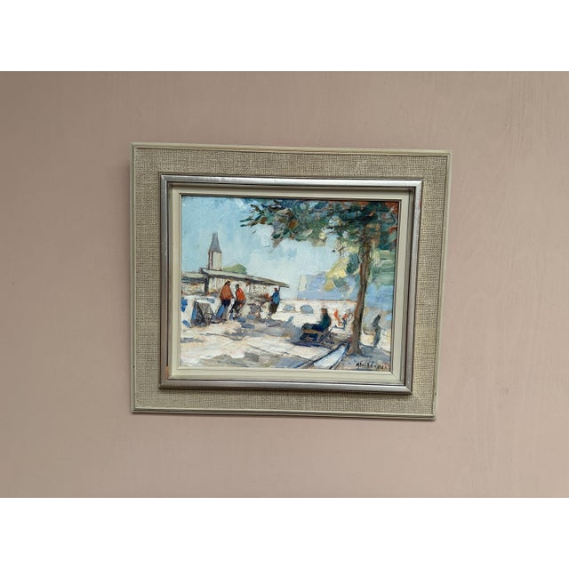 Original Vintage Swedish Oil on Panel – “City Motif” by Knut Norman – Signed – Framed – 60 × 51 cm (23.6" × 20.1") incl....