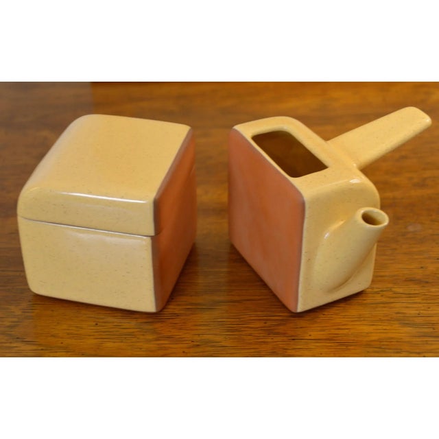 Ceramic Early 21st Century Postmodern Handmade and Signed Cream and Sugar, Salt and Pepper Set 4 Pieces For Sale - Image 7 of 11