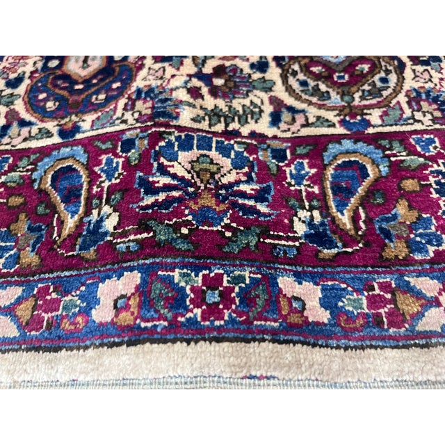 Late 19th Century Extremely Fine Antique Persian Silk Mohtasham Kashan Rug 4'2" X 6’9" For Sale - Image 5 of 10