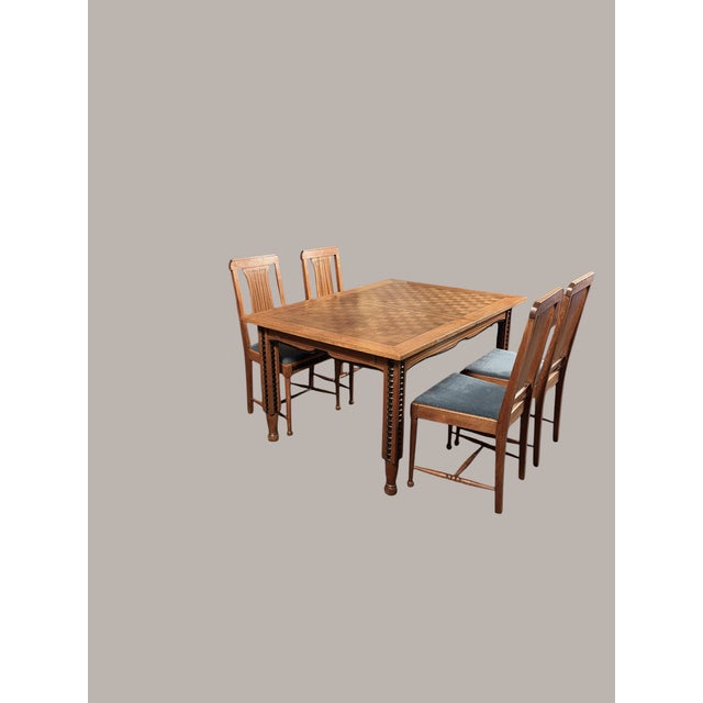 De Coene Frères Vollständiges b.l.m. Zebrano Speisezimmer, Kortrijk 1927, 1920s, Set of 7 For Sale - Image 9 of 18