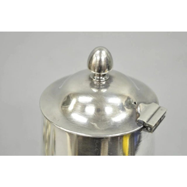 Silver Vintage Us Navy Art Deco Silver Plated Coffee Tea Pot Kettle W/ Wooden Handle For Sale - Image 8 of 12