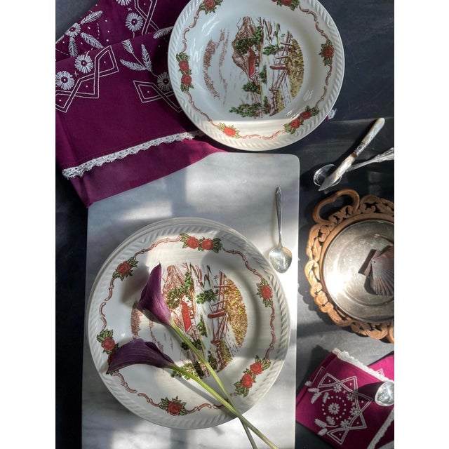 Farmhouse 1940s Norwegian Figgjo Flint 6.75” Bowls - Set of Seven (7) For Sale - Image 3 of 10