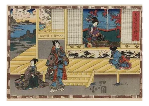 Utagawa Kunisada (Toyokuni III), Interior Scene, Woodcut, Mid-19th Century
