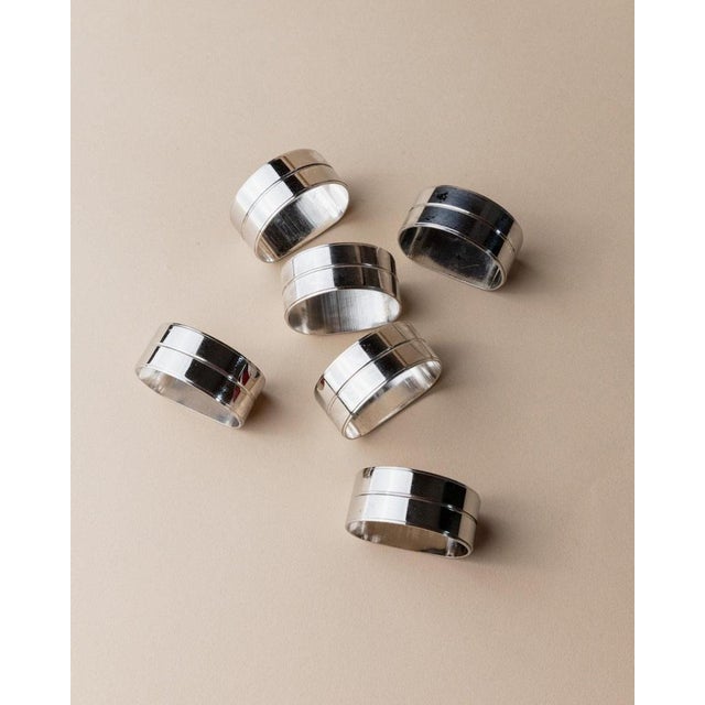 Vintage Chrome Napkin Rings, Italy, 1970s, Set of 6 For Sale - Image 5 of 13