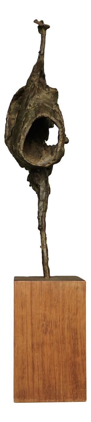Jetty Homan, Abstract Sculpture, 1970s, Bronze & Teak
