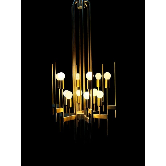 Gaetano Sciolari Large 12-Light Chandelier by Gaetano Sciolari for Sciolari, 1970s For Sale - Image 4 of 15