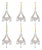 Chandelier Glass Holiday Ornaments, Set of 6, Gold For Sale