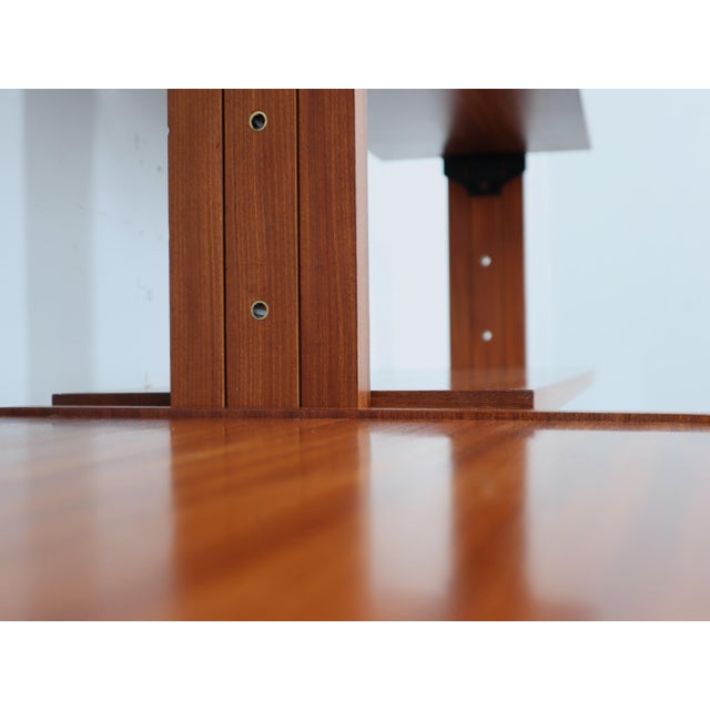 Wood Teak Modular Wall Unit with Drop-Front Bar, 1950s For Sale - Image 7 of 16