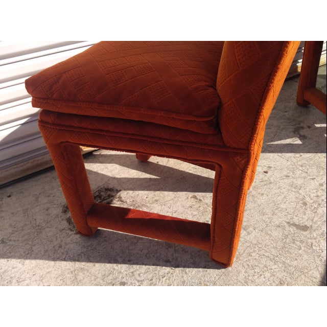 Late 20th Century Burnt Orange Parsons Style Dining Chairs - Set of 8 For Sale - Image 4 of 10