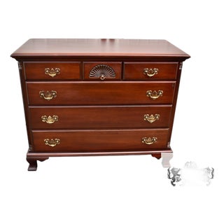 Vintage Chippendale Mahogany Chest of Drawers Carved Shell Dresser For Sale
