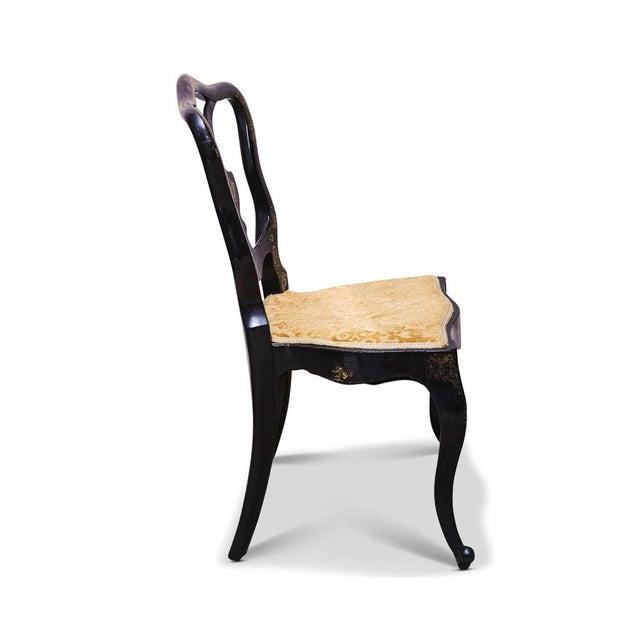 Victorian Black Lacquered & Gilt Decorative Hallway Chair from Jennens & Bettridge For Sale - Image 4 of 11