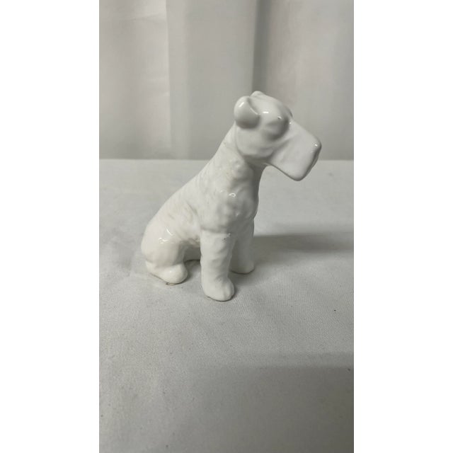Sitting Schnauzer Solid White High Gloss Glaze
