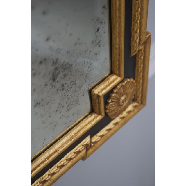 Gold Friedman Brothers Neoclassical Black & Gold Wall Mirror For Sale - Image 8 of 11