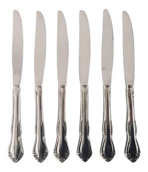 Floral Stainless Dinner Knives - Set of 6