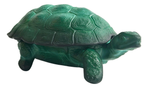 Vintage Green Glass Turtle Trinket Box by Curt Schlevogt, Czechoslovakia, 1960s