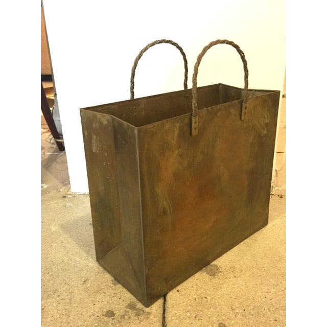 Brass Shopping Bag Trash Bin/Magazine Holder Chairish