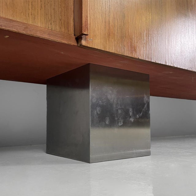 Italian Modern Wooden and Metal Sideboard, 1970s For Sale - Image 18 of 18