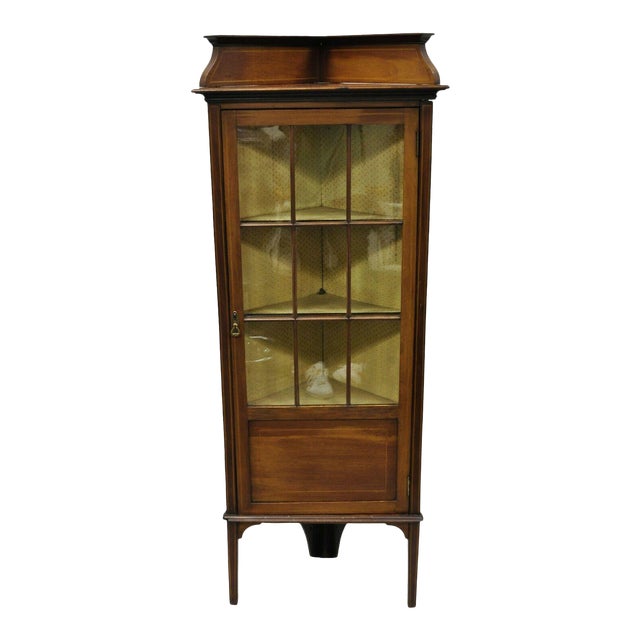 Antique Edwardian Small Mahogany Corner Display Cabinet Chairish