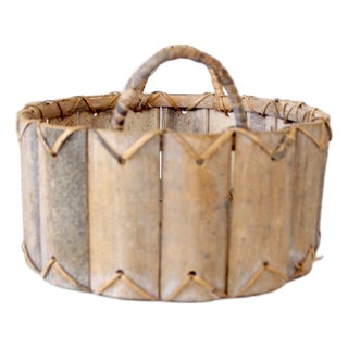 Vintage Bentwood Gathering Basket For Sale
