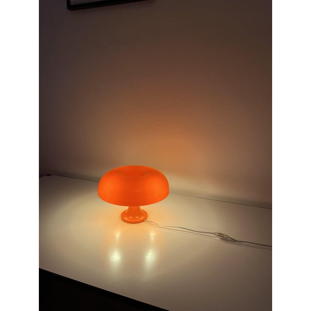 Plastic Vintage Nessino Table Lamp in Orange by Giancarlo Mattioli for Artemide, 2010s For Sale - Image 7 of 11