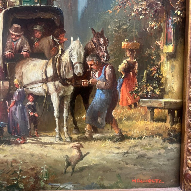 Original German Townscape Painting on Copper by Heinz Scholtz. For Sale - Image 4 of 8