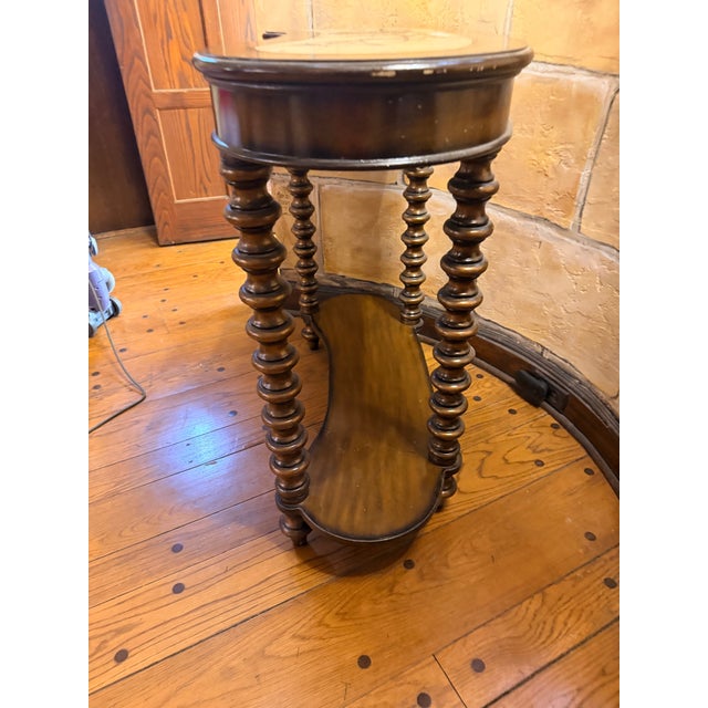 Traditional Maitland-Smith Styled Kidney-Shaped Console Table For Sale - Image 3 of 5