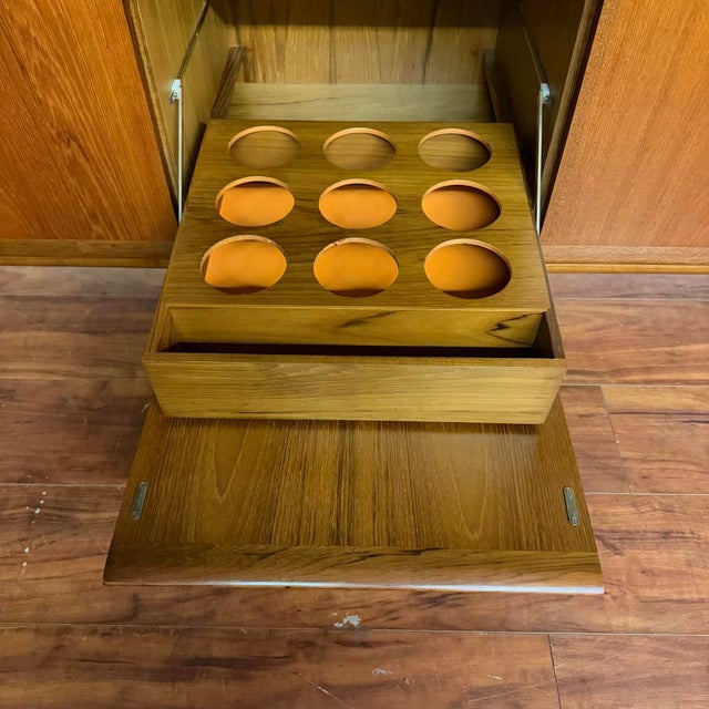 Brown Vintage 1960s Long Teak Sideboard Bar For Sale - Image 8 of 14